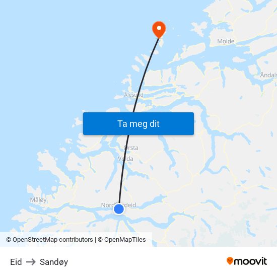 Eid to Sandøy map