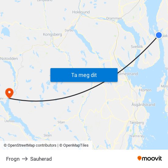 Frogn to Sauherad map
