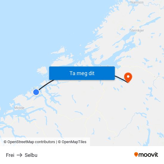 Frei to Selbu map