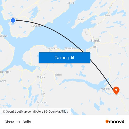 Rissa to Selbu map