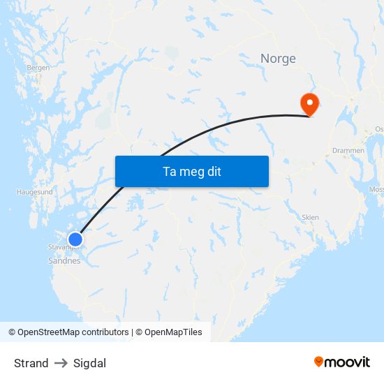 Strand to Sigdal map
