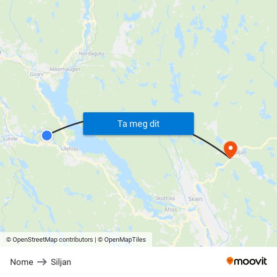 Nome to Siljan map