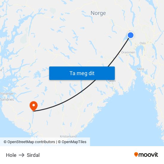 Hole to Sirdal map