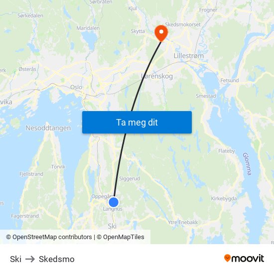 Ski to Skedsmo map