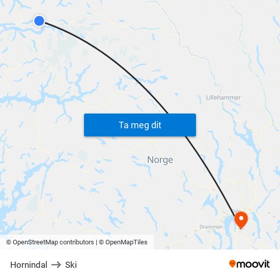 Hornindal to Ski map