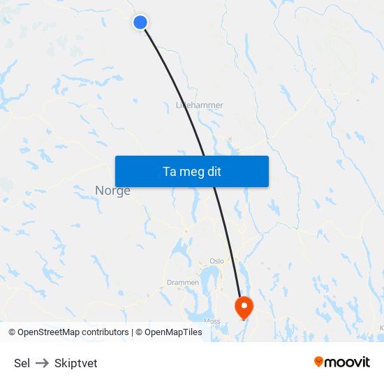 Sel to Skiptvet map