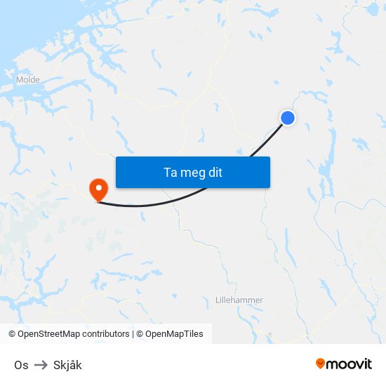 Os to Skjåk map