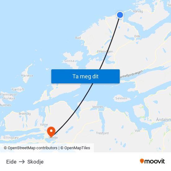 Eide to Skodje map