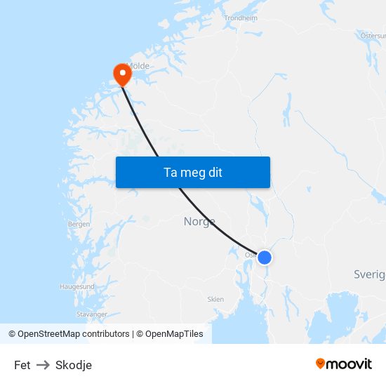 Fet to Skodje map