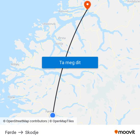 Førde to Skodje map