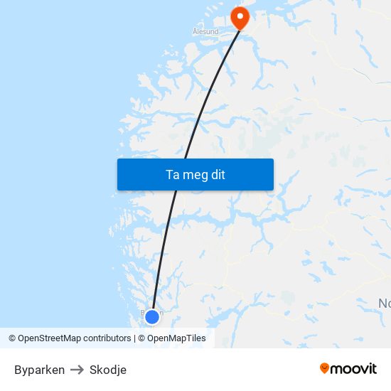 Byparken to Skodje map