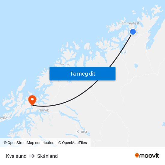 Kvalsund to Kvalsund map