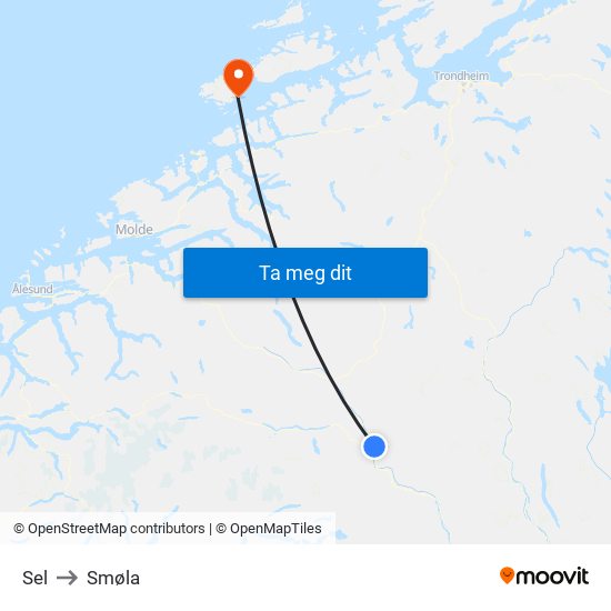 Sel to Smøla map