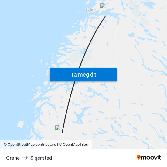 Grane to Skjerstad map