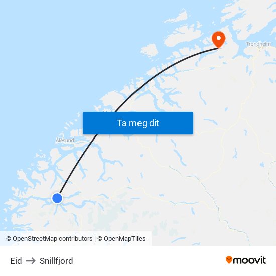 Eid to Snillfjord map