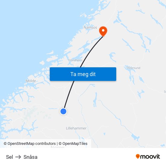 Sel to Snåsa map