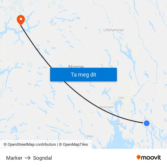 Marker to Sogndal map