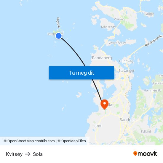 Kvitsøy to Sola map