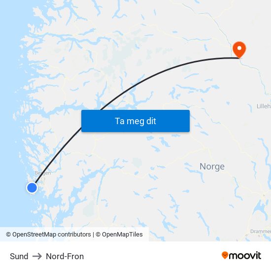 Sund to Nord-Fron map