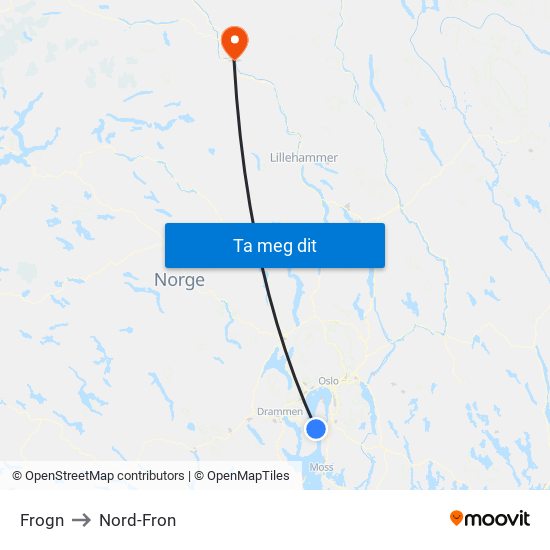 Frogn to Nord-Fron map