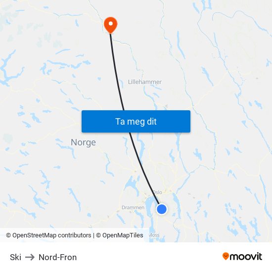 Ski to Nord-Fron map