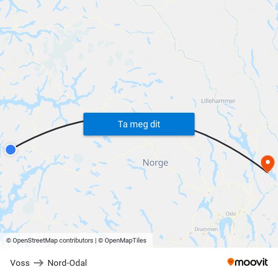 Voss to Nord-Odal map