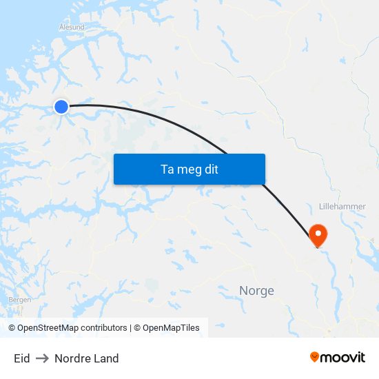 Eid to Nordre Land map