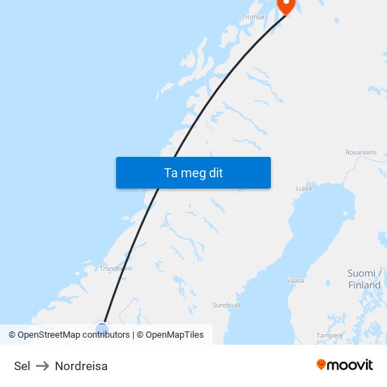 Sel to Nordreisa map