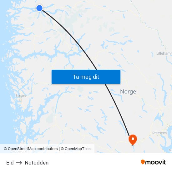 Eid to Notodden map