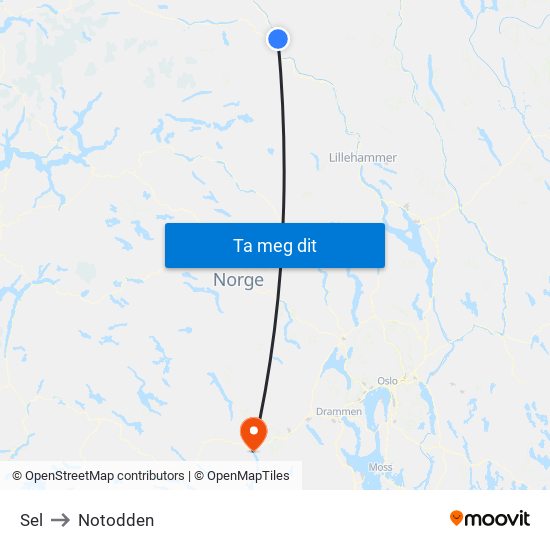Sel to Notodden map