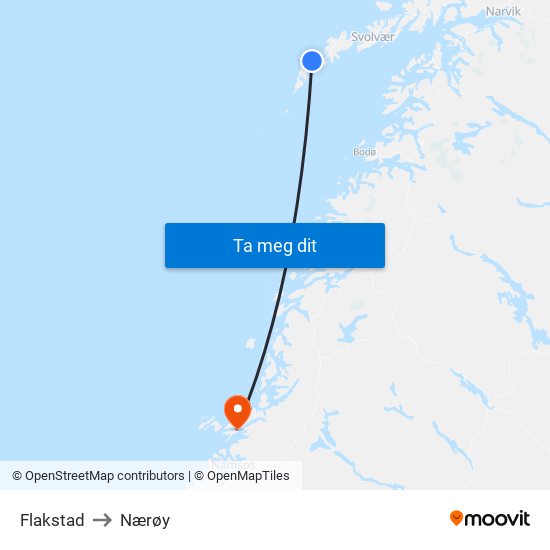 Flakstad to Nærøy map