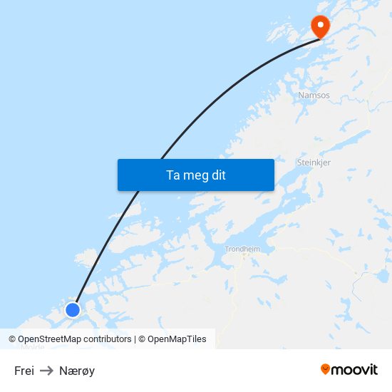 Frei to Nærøy map