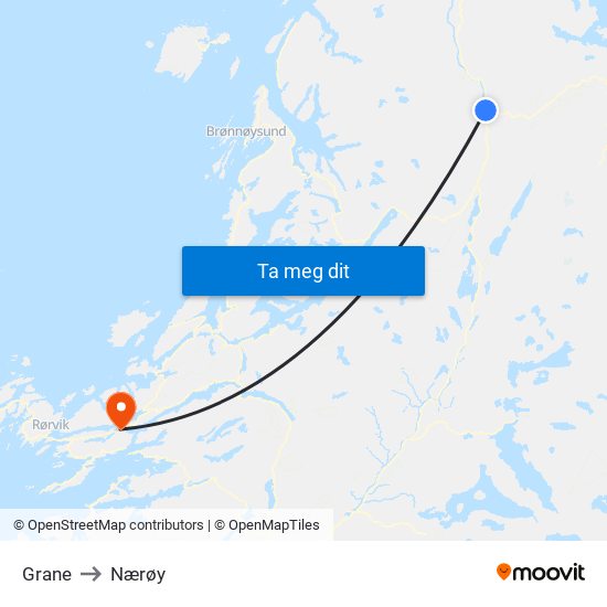 Grane to Nærøy map