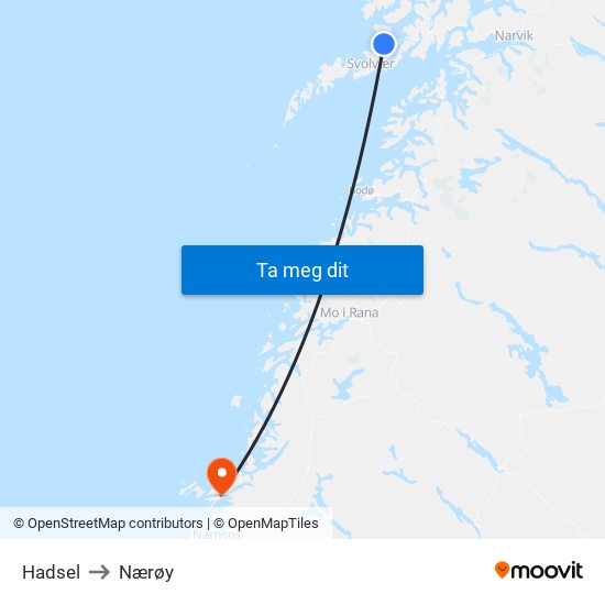Hadsel to Nærøy map