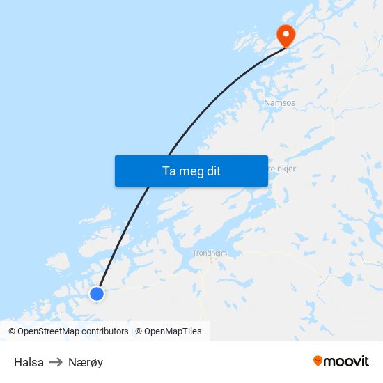 Halsa to Nærøy map