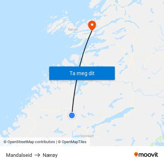 Mandalseid to Nærøy map