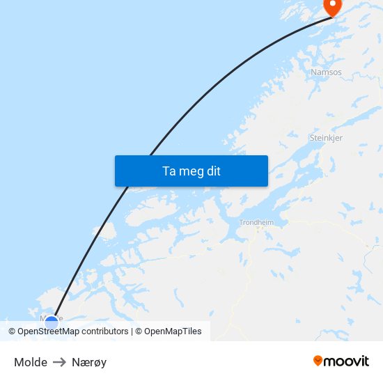 Molde to Nærøy map