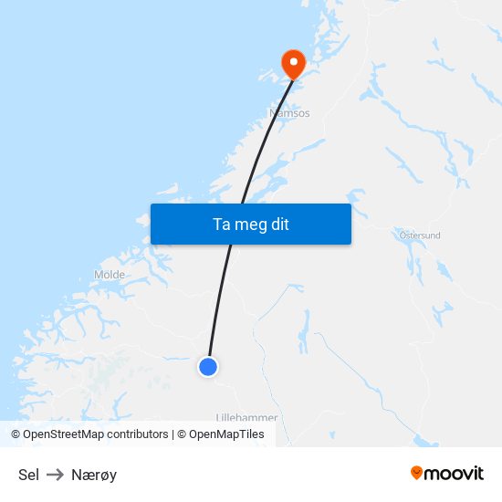 Sel to Nærøy map