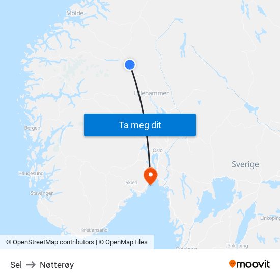Sel to Nøtterøy map
