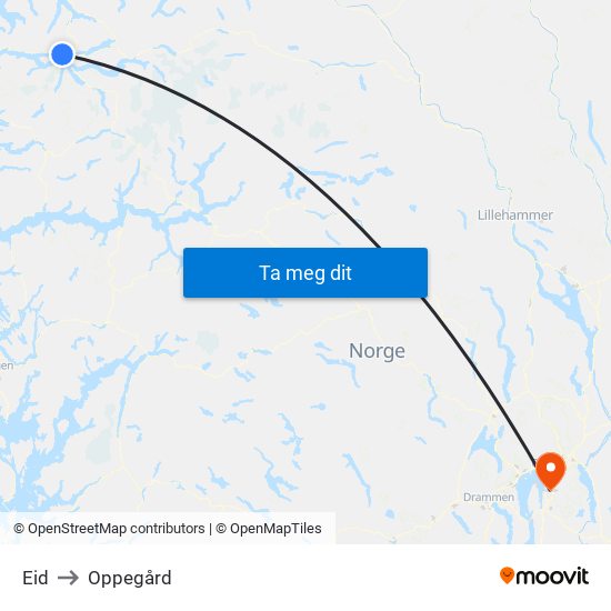 Eid to Oppegård map