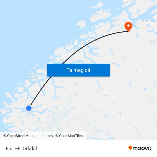 Eid to Orkdal map