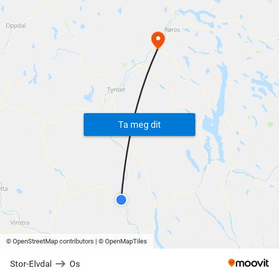 Stor-Elvdal to Os map