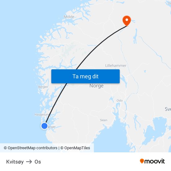 Kvitsøy to Os map