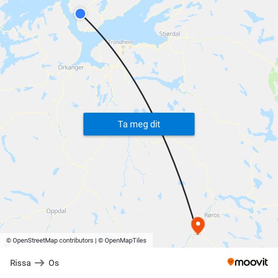 Rissa to Os map