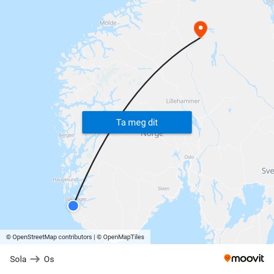 Sola to Os map