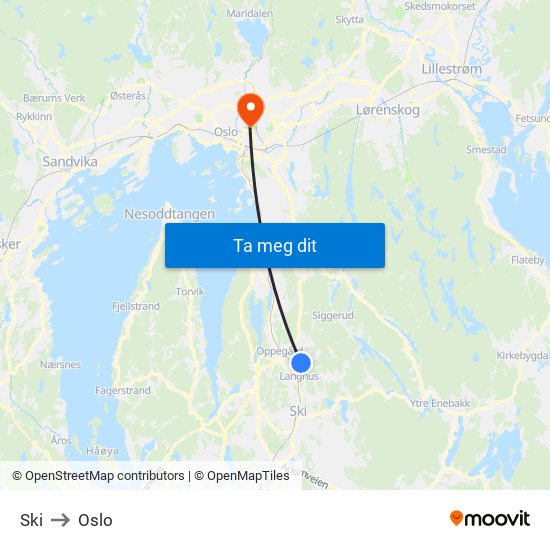 Ski to Oslo map