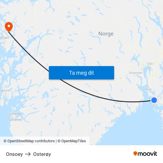 Onsoey to Osterøy map