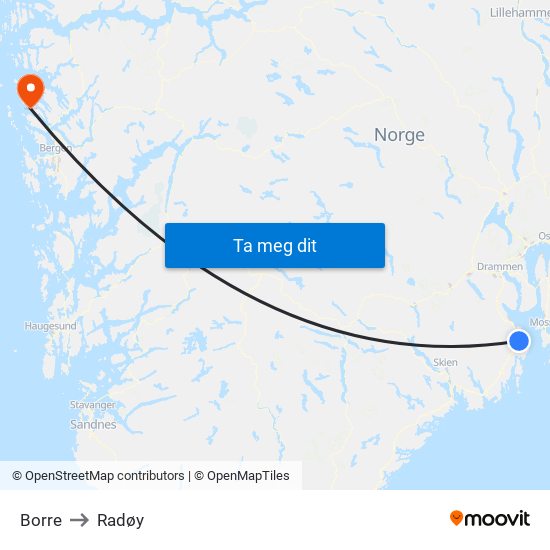 Borre to Radøy map