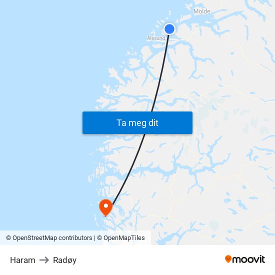 Haram to Radøy map