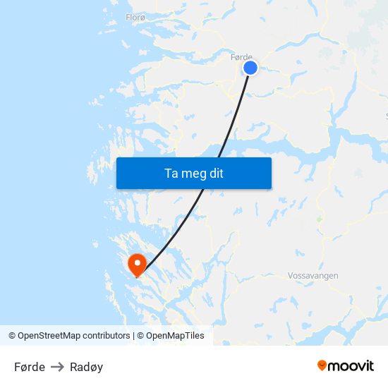 Førde to Radøy map